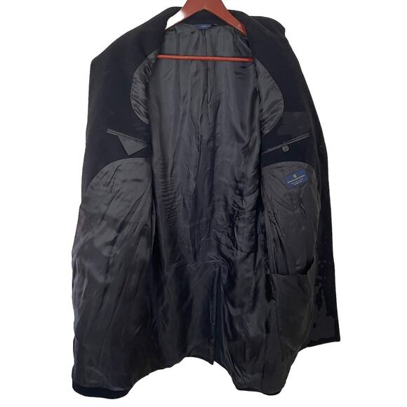 Brooks Brothers Men's Black BrooksStorm 40R Regent Coat 100% Wool Overcoat - Picture 3 of 14